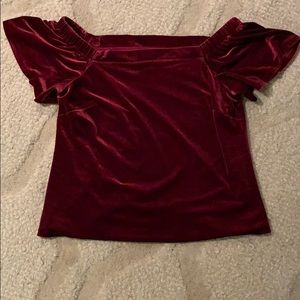 White House black market maroon velvet  top